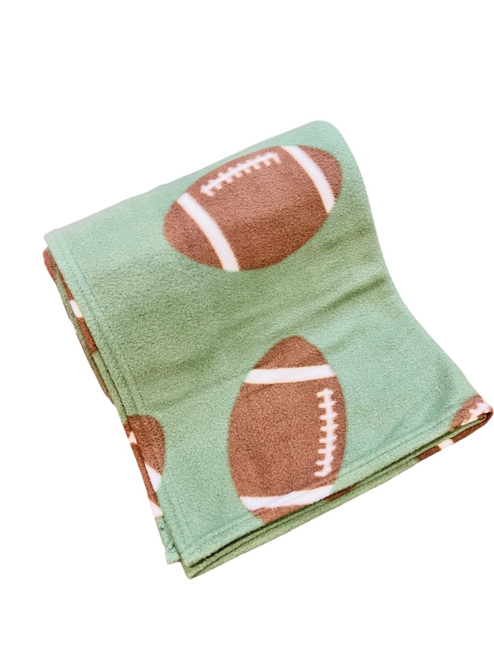 NEW Football Green and Brown Fleece Throw - Soft Blanket